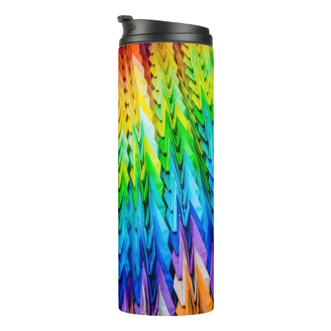 Senbazuru oder eintausend Origami-Krane Thermosbecher (Nach rechts gedreht)