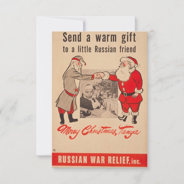 Send A Warm Gift To A Little Russian Friend -Russi Einladung (Vorderseite)