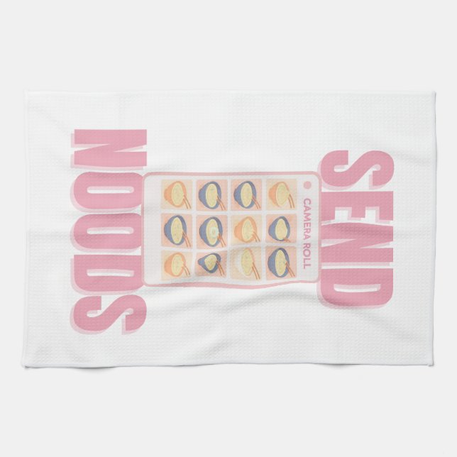 Send Noods Pink Noodle Camera Roll Illustration Geschirrtuch (Horizontal)