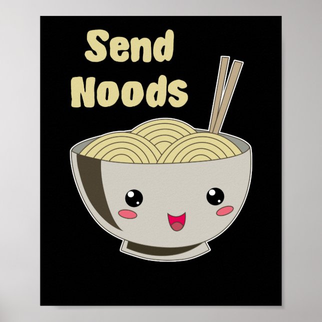 Send Noods Vintage Ramen Japanese Noodle Soup Poster (Vorne)