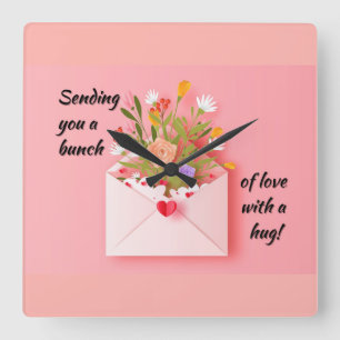 Send some love and a hug!  quadratische wanduhr