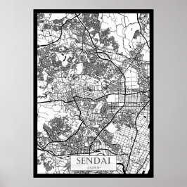 Sendai Japan Stadtplan Poster