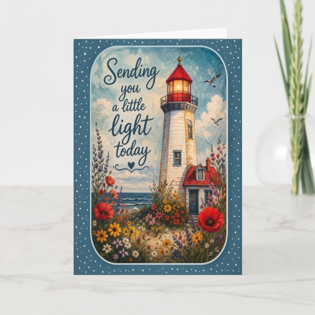 Sende Dir Ein Bisschen Licht Heute Leuchtturm Karte (Vorderseite)