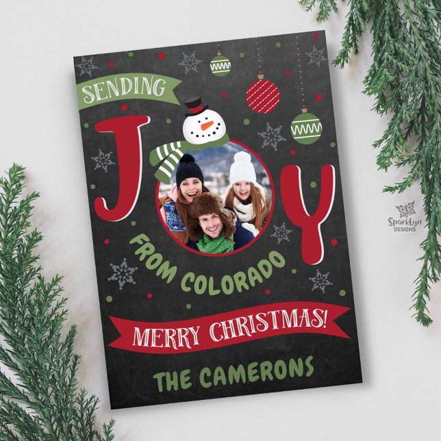 Sende Joy Christmas Snowman Feiertagskarte (Von Creator hochgeladen)