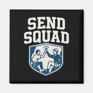 Sende Squad. Weißes Navy-Team-Kletter-Emblem Magnet