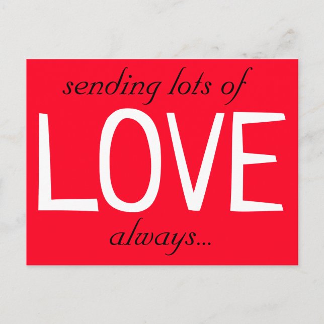 Senden einer Menge LIEBE Niedlich Red Postkarte (Vorderseite)