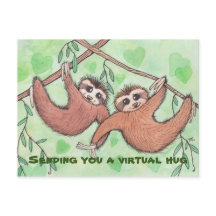 Senden einer Virtual Hug Sloth Postkarte