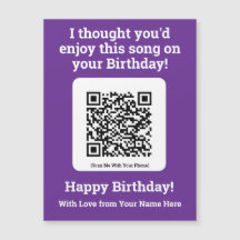 Senden eines Lieds mit QR-Code auf einer Magnetkar