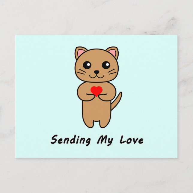 Senden meiner Liebe - Blue Background Postkarte (Vorderseite)