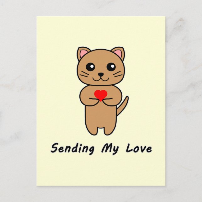 Senden meiner Liebe - Gelber Hintergrund (Vertikal Postkarte (Vorderseite)