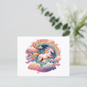 Senden Sie eine magische Nachricht mit Einhorn-Pos Postkarte
