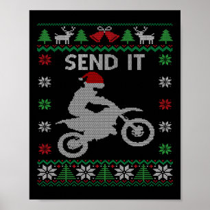 Senden Sie es Dirt Bike Reiten Santa Motocross Ugl Poster
