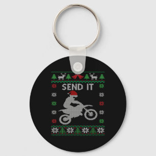 Senden Sie es Dirt Bike Reiten Santa Motocross Ugl Schlüsselanhänger