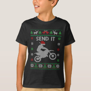 Senden Sie es Dirt Bike Reiten Santa Motocross Ugl T-Shirt