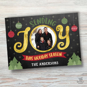 Senden Sie Freude Weihnachtszeit Goldener Weihnach Feiertagskarte