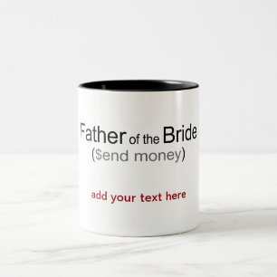 Senden Sie Geld Vater der Tasse der Braut
