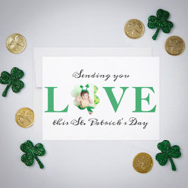 Senden Sie Ihre Liebe Foto Kleeblatt St. Patrick's Karte