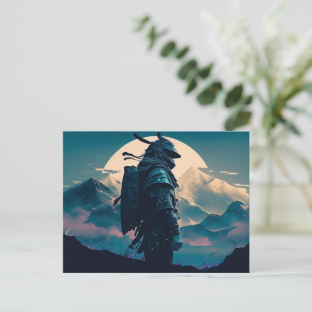 Senden Sie Ihre Nachricht mit Samurai Postkarten (Stehend Vorderseite)