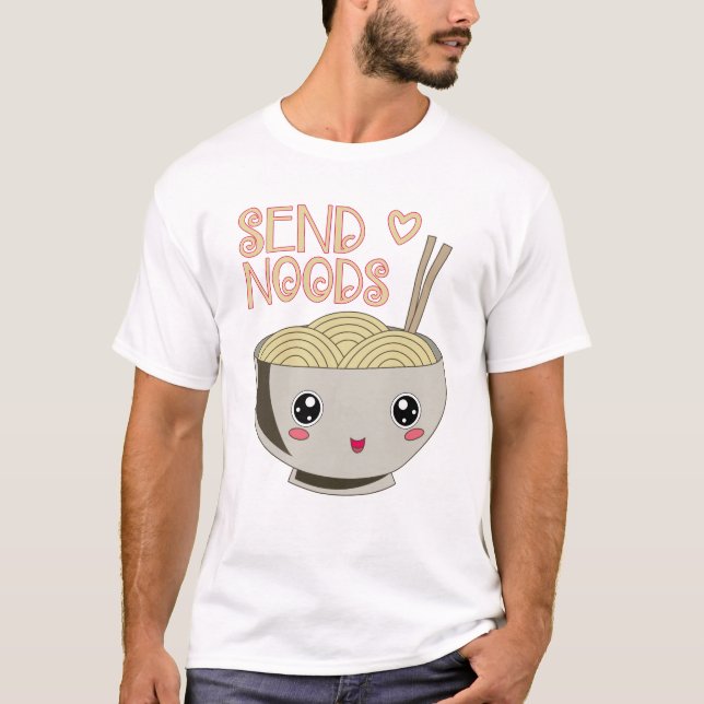 Senden Sie Noods Kawaii T-Shirt (Vorderseite)