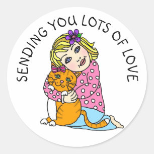 Senden Sie viel Liebe Runder Aufkleber