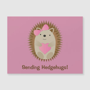Senden von Hedgehugs Niedlich Cartoon Girl Igel Magnetkarte