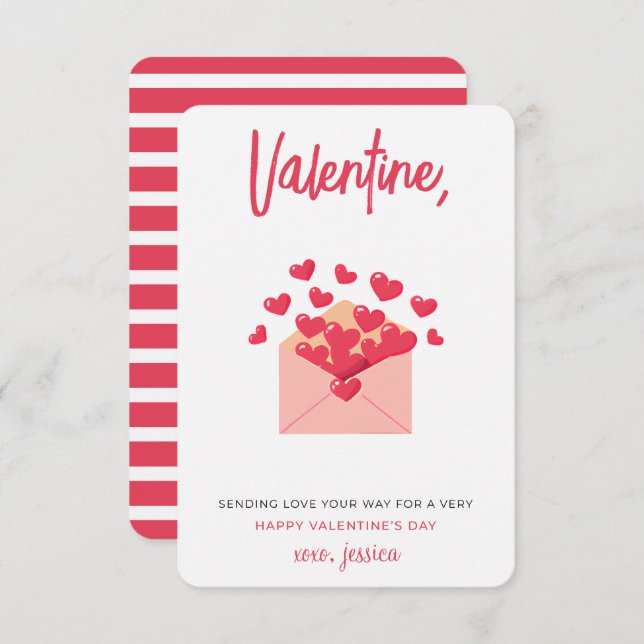 Senden von Liebe Ihren Way Kids Valentinstag Mitteilungskarte (Vorne/Hinten)