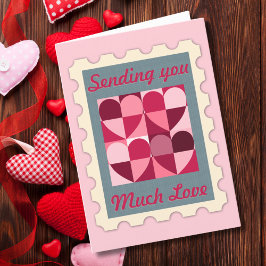 Senden von U viel Liebe Porto Briefmarke Valentins Feiertagskarte