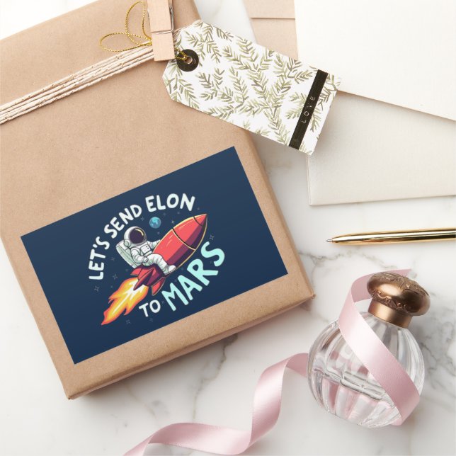 Senden wir Elon an Mars-Rechteck-Aufkleber Rechteckiger Aufkleber (Schenken)