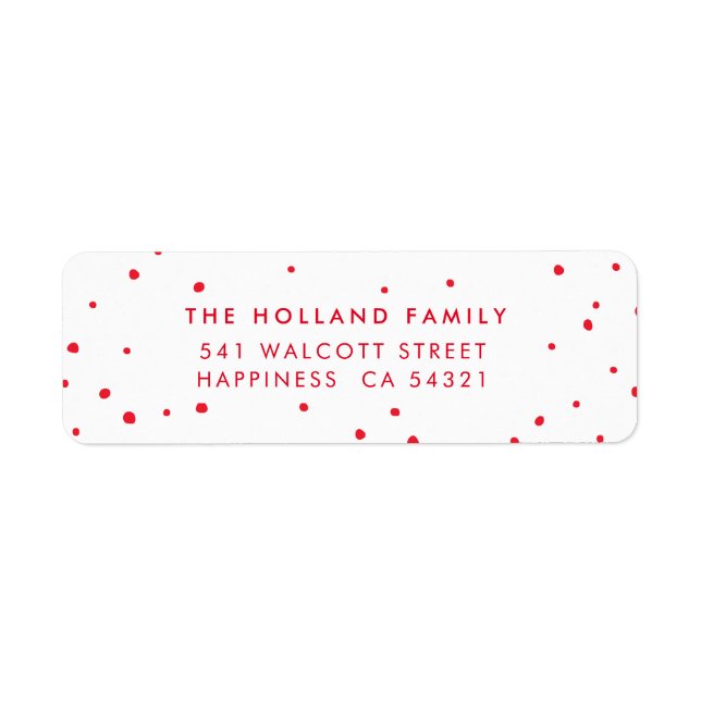 SENDER ADDRESS niedliche moderne Schneeflocken Rot (Vorne)