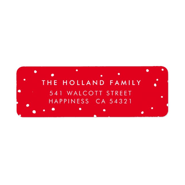 SENDER ADDRESS niedliche moderne Schneeflocken Rot (Vorne)