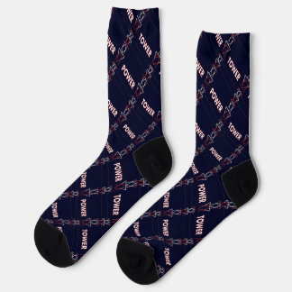 Sendeturm und Stromleitungsmuster Socken