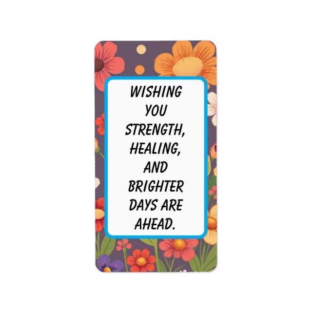 "Sending Light & Love" – Get Well Soon Card Adressaufkleber (Vorne)
