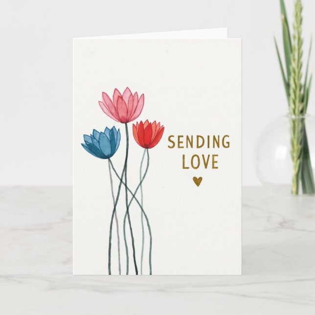 Sending Love Flowers Card Karte (Vorderseite)