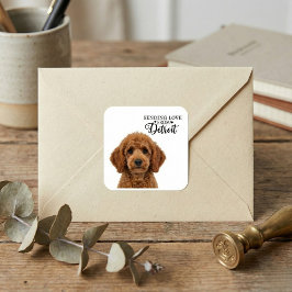 Sending Love From Detroit  Quadratischer Aufkleber