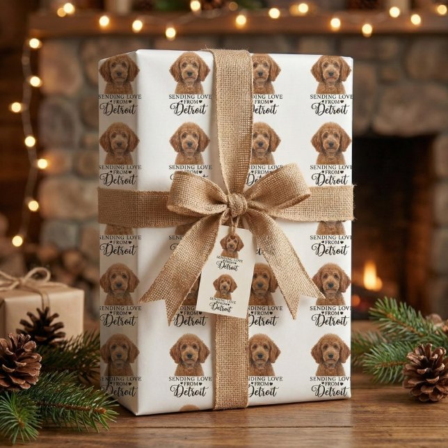 Sending Love From Detroit Wrapping Paper Geschenkpapier (Detroit love, custom made.)