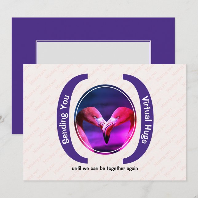 SENDING VIRTUAL HUGS Custom Foto Vermisst Sie Kart (Vorne/Hinten)