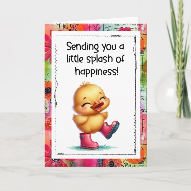 Sending You a Little Splash of Happiness Duck Card Karte (Vorderseite)