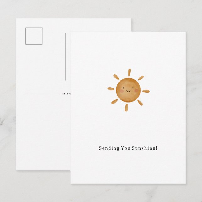 Sending You Sunshine Card Briefkaart Ankündigungspostkarte (Vorne/Hinten)