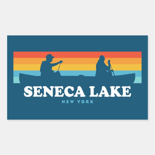 Seneca Lake New York Canoe Rechteckiger Aufkleber (Vorderseite)