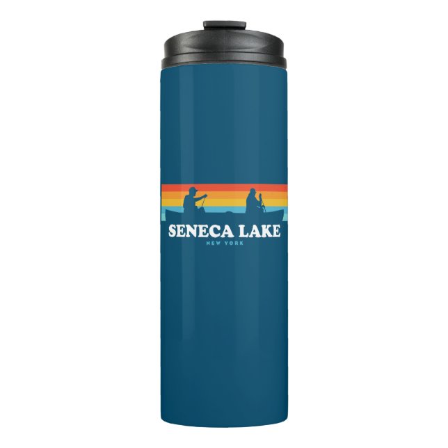 Seneca Lake New York Canoe Thermosbecher (Vorderseite)