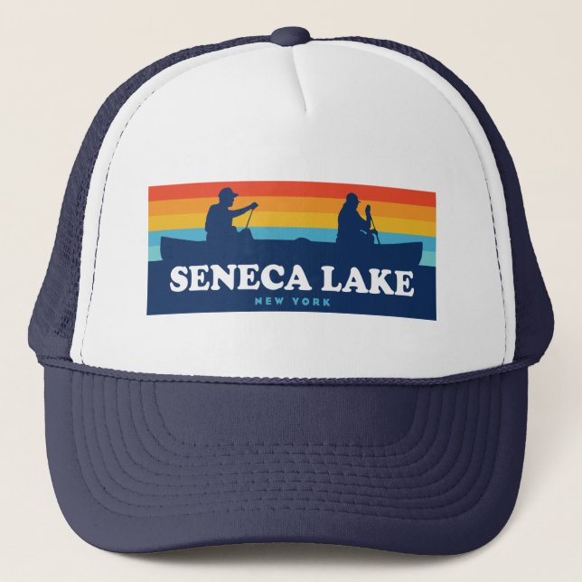 Seneca Lake New York Canoe Truckerkappe (Vorderseite)