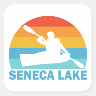 Seneca Lake New York Kajaktour Quadratischer Aufkleber