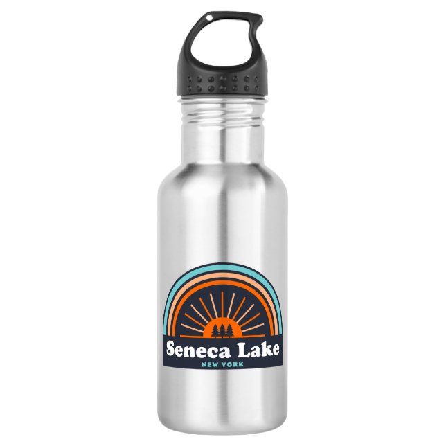 Seneca Lake New York Rainbow Edelstahlflasche (Vorderseite)