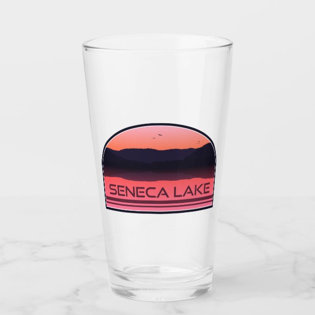 Seneca Lake New York Red Sunrise Glas (Vorderseite)
