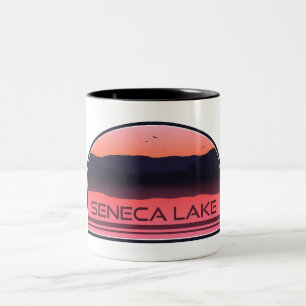Seneca Lake New York Red Sunrise Zweifarbige Tasse