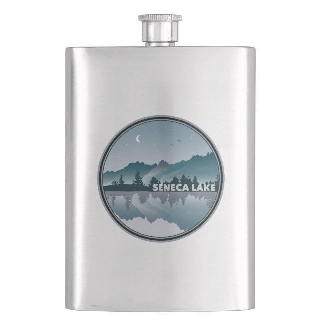 Seneca Lake New York Reflection Flachmann (Vorderseite)