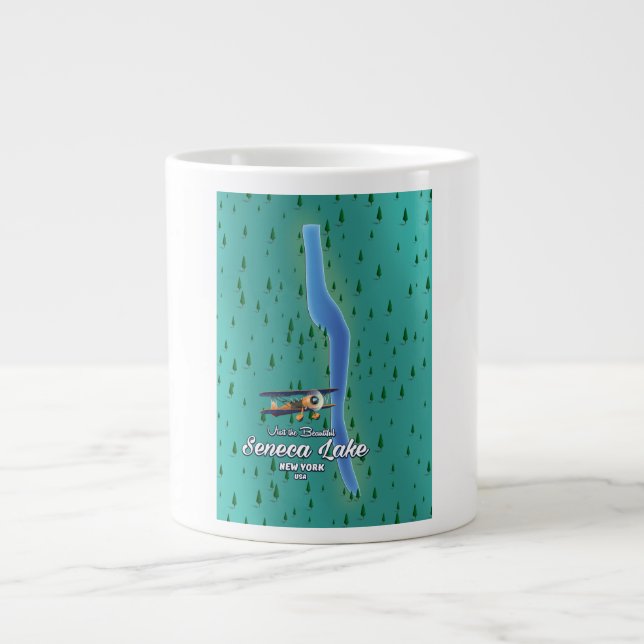 Seneca Lake, NYC Seekarte Jumbo-Tasse (Vorderseite)