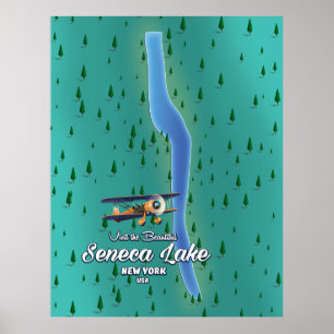 Seneca Lake, NYC Seekarte Poster