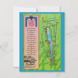 Seneca Lake Weinstraße Vintage-Postkarte Postkarte