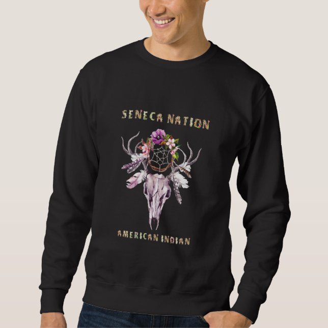 Seneca Nation Amerikanische Ureinwohner Tribe Boho Sweatshirt (Vorderseite)